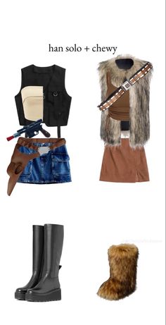 an image of clothes and accessories for han solo