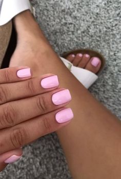 Cute Summer Acrylic Nail Ideas Pink Square Dip Nails, Nails And Toes, Blush Pink Nails, Matte Pink Nails, Pink Nail, Oval Nails, Neutral Nails, Dipped Nails