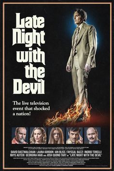 the movie poster for late night with the devil