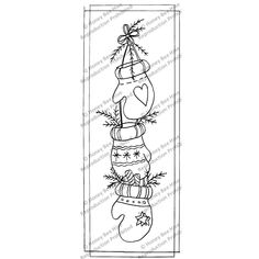 a rubber stamp with a christmas stocking and stockings