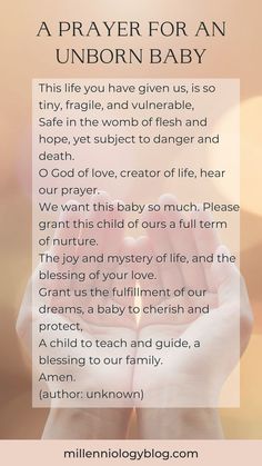 a prayer for an unborn baby