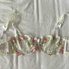 Beautiful White Floral Embroidered Bra From For Love And Lemons Style No Longer Sold, Really Amazing Piece Nwt Size S For Love And Lemons Bra, Spring Wedding Underwire Bra, Sheer White Lace Bra, White Sheer Lace Bra, Fitted Floral Embroidery Bra, Spring Wedding Bra With Lace Trim, Sheer White Wedding Bra, White Sheer Wedding Bra, Floral Bras