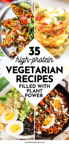 High-Protein Vegetarian Recipes Protein Vegetarian Recipes, High Protein Vegetarian Recipes, Healthy Vegetarian Dinner, Vegetarian Meal Prep, Veggie Dinner, Vegetarian Lunch