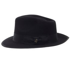 Reminiscent of the 1920's gangster era, this classic high-quality felt fedora is a fashion statement on any occasion. Whether you're dressing dapper for a formal event or adding an accessory to your sleek wardrobe, this snap-brim hat is versatile all year round. With its sturdy and durable design, it retains its shape, making it fit great as well as making you feel great. Material: 100% wool feltBrim: 2 1/2"Crown: 4 1/4" teardrop Hatband: 1 1/2" grosgrainClimate: Cold Hand-finished in the US. If Hat Logo Design, 1920s Gangsters, Sleek Wardrobe, Felt Fedora, Quality Hats, Dress Hats, Cool Hats, Hat Band, Brim Hat