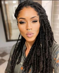 Jet Black Locs, Natural Hair Movement, Afro Natural, Meagan Good, Beautiful Locs, Short Locs Hairstyles, Faux Locs Hairstyles, Natural Afro Hairstyles, Goddess Locs