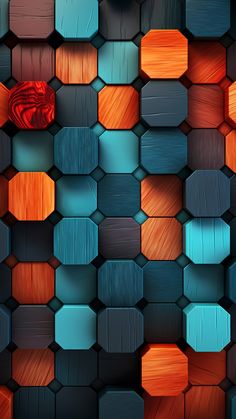 an abstract background made up of wooden blocks