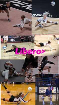 volleyball players collaged together with the words libero