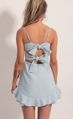 Party dresses > Aubrey Ruffle Dress In Light Blue Angeles, Light Blue Homecoming Dresses, Light Blue Mini Dress, Trendy Dresses Summer, Baby Blue Dresses, Blue Homecoming Dresses, Lucy In The Sky, Grad Dresses, Blue Mini Dress