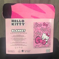 the hello kitty blanket is pink and black