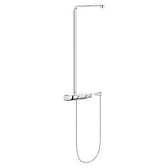 The Grohe 26379000 is a Rainshower SmartControl shower system with thermostat. This shower system is designed to give you a safer and worry-free shower experience. It has features like the Starlight chrome finish that makes it resistant to dirt and scratches. With that said, maintenance will be effortless and smooth.This shower system is equipped with Grohe CoolTouch technology that eliminates the risk of scalding, giving you peace of mind when showering. Aside from that, it also has a SmartControl feature that allows you to control the water temperature and volume effortlessly. It has a dual functionality that allows you to change from head shower and hand shower (sold separately) to hand shower wall holder (27 055 000) with ease. It is equipped with a Rotaflex metal shower hose with a le Wall Holder, Bathroom Update, Shower Hose, Shower Systems, Water Temperature, Shower Wall, Thermostat, Chrome Finish, Shower