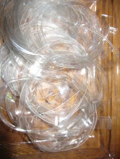 there are many wires wrapped in plastic on the table