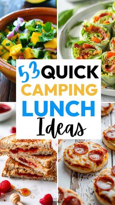 five quick camping lunch ideas with text overlay