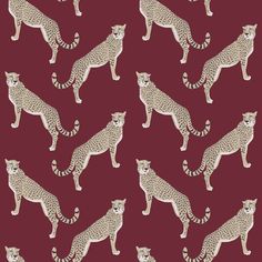 a pattern of cheetah on a red background