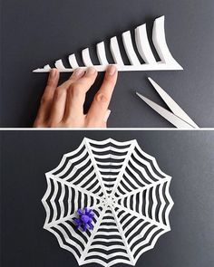 paper spiderwebs are the perfect halloween craft for kids