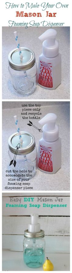 instructions to make mason jar soap dispensers