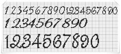 a cross stitch pattern with numbers and letters on it, all in different styles to choose from