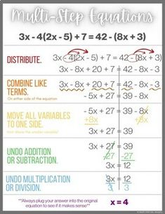 the multi - step calculations poster shows how to use multiple numbers in addition and subtraction