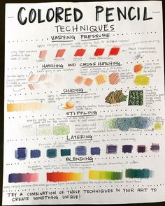 colored pencils are used to describe the different colors in this drawing technique and how they use them