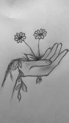 A Drawing, Pencil Drawing, Flowers, Art