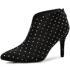 Shop Allegra K for velvet polka dot v cutout pointed toe heel ankle boots you are looking for, get more women's stiletto heel for yourelf. Order now! Free Returns! Halloween Costume Boots, Faux Fur Heels, Accessories Goth, Fur Heels, Western Ankle Boots, Buckle Ankle Boots, Women's Ankle Boots, Womens Stilettos, Shoes Boots Ankle