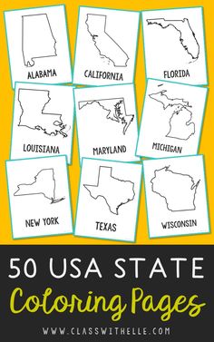 the 50 usa state coloring pages