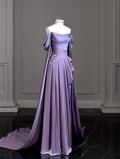 Purple Evening Dress, Chique Outfits, Prom Dress Inspiration, Pretty Prom Dresses, فستان سهرة, Formal Party Dress, Purple Satin, Satin Prom Dress