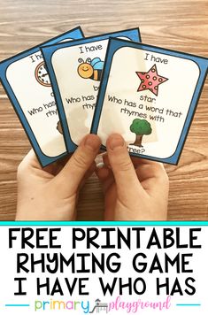 the free printable rhyming game is perfect for kids to practice their phonicic skills