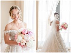 a woman in a wedding dress holding a bouquet