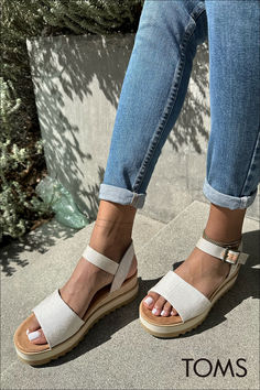 The women’s Diana Sandal is the mid-height natural platform wedge that gives you just the right amount of height with all functional features for the comfort-obsessed like an ultra-lightweight midsole with a stylish rope wrap detail, and an adjustable ankle strap for an easy, secure fit. Sandals, Wedge Sandals, Wedges, Rope Wrapped, Platform Wedge, Wedge Sandal, Platform Wedges, Ankle Strap