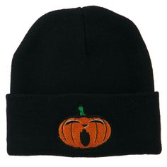 Halloween Yawning Jack o Lantern Embroidered Long Beanie Unisex Crown, Long Beanie, Snow Trip, Pumpkin Face, Halloween Images, Themed Events, Pumpkin Faces, Season 8, Wide Cuff