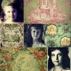 an old photo collage with four different women and one is wearing a tiara