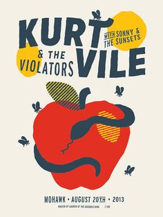 the poster for kurt and the violators's upcoming show, featuring an apple