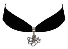 PRICES MAY VARY. Beautiful Fine Quality Jet Black Velvet Choker with Octopus Pendant Adjustable with Elegant Silver Chain and Lobster Claw Closure. 7/8" Wide Velvet Ribbon. Pendant is approximately 2" High Velvet Choker is 13" Long, with 3" Chain for Additional Optional Length Black Ribbon Choker Necklace, Black Ribbon Choker, Ribbon Choker Necklace, Octopus Pendant, Ribbon Choker, Jewelry Gothic, Black Velvet Choker, Steampunk Necklace, Gothic Necklace