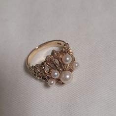 It's Vintage Heavy 1960s Retro 14k Gold Free-Form Baroque Pearl Ring ( 7) Pearl Engagement Ring Vintage, Vintage Pearl Ring, Baroque Jewelry, Sweet Disposition, Pearl Rings Vintage, Vintage Engagement Rings Art Deco, Vintage Gold Engagement Rings, Dream Rings, Vintage Inspired Engagement Rings