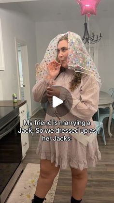 a woman is dressed up as a bride