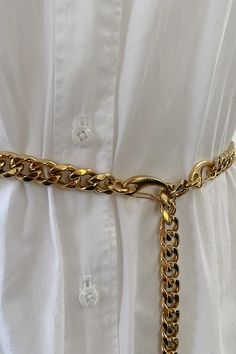 Cuban Chain Belt- Gold – Baacal Gold Chain Link Necklace, Gold Belt, Lobster Claws, Chain Belts, Gold Belts, Chain Belt, Cuban Chain, Chain Link Necklace, Link Necklace