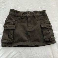 Never Worn! Cheap Khaki Mini Skirt, Cargo Mini Skirt, Cargo Skirt, Mini Skirt, Womens Skirt, Mini Skirts, Skirt, Green, Women Shopping