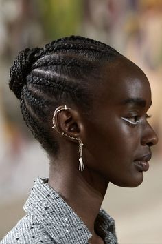 Christian Dior Spring 2022 Couture Collection | Vogue Cornrows Natural Hair, Preppy Hairstyles, 2022 Couture, Stunning Hairstyles, Natural Afro Hairstyles, Pool Hairstyles, Effortless Hairstyles, Black Hair Care, Cornrow