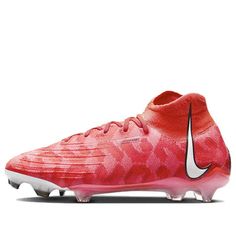 the nike vapor soccer shoe is shown in red, white and black color scheme with an upper