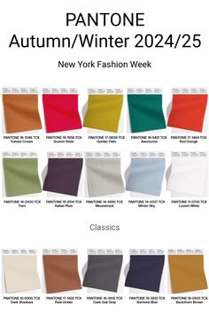 Pantone Autumn/Winter 2024/25 New York Fashion Week #trends #color #fashion #pantone #newyork Pantone Winter 2024/25, Pantone 2024 Color Trends Fashion Winter, Pantone Fall Winter 2024/2025, Pantone Fall Winter Colors 2024 Trends, Pantone Fall 2024, Fashion Color Trend Fall Winter 2024, Winter 25 Trends, Fall Winter 2024 2025 Color Trends, Fall Winter 2024 Color Trends