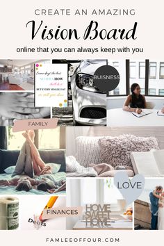 the words how to create a online vision board so you can market your dream life easily