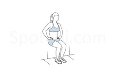 a line drawing of a woman doing squats