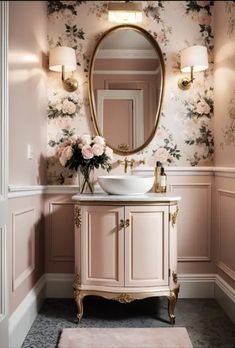 Pink And Gold Bathroom Ideas, Dream Bathrooms Luxury Modern, Gold Bathroom Ideas, Earthy Coastal, Royal Bathroom, 20 Aesthetic, Luxurious Aesthetic, Bathroom Design Trends, Cozy Boho