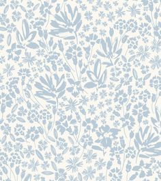 a blue and white floral wallpaper pattern