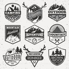 vintage outdoor badges and emblems