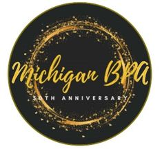 the logo for michigan braa, an anniversary celebration