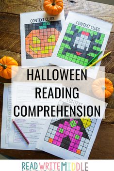 halloween reading competition with pumpkins and crossword puzzles for kids to use on their books