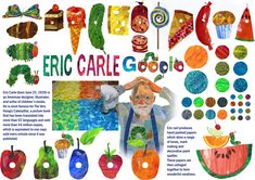 an advertisement for the eric care good program with pictures of vegetables, fruits and people