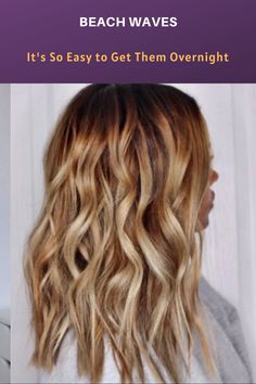 Beach Waves Hair Overnight, Easy Beach Waves Long Hair, How To Style Beach Waves, Waves Overnight, Cute Overnight Hairstyles, How To Do Hair Waves, Wavy Overnight Hair, Easy Beach Curls, Easy Beach Waves For Long Hair