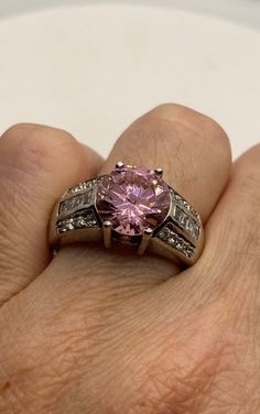 Vintage Pink Ice CZ White Sapphire Deco Ring 925 Sterling Silver https://www.etsy.com/listing/1167817001/vintage-pink-ice-cz-white-sapphire-deco?utm_source=crowdfire&utm_medium=api&utm_campaign=api Vintage Pink Ring, Boho Trends, Vintage Jewelry Sets, Deco Ring, Silver Prices, Pink Ring, Vintage Jewels, 925 Sterling Silver Earrings, White Sapphire